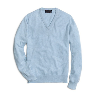 Cashmere V-Neck Sweater - Blue Grey